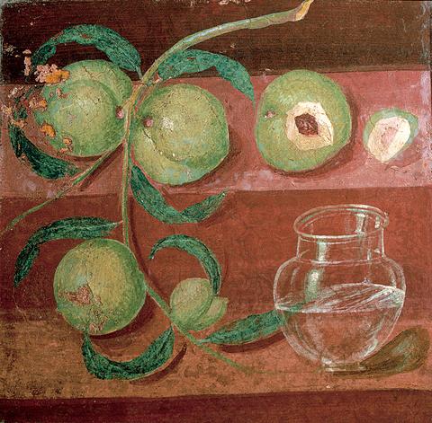 Matter Mixed with Void Still Life with Peaches, ca. 50A.D., from the ancient Roman town of Herculaneum, courtesy of the Archaeology Museum, Naples
