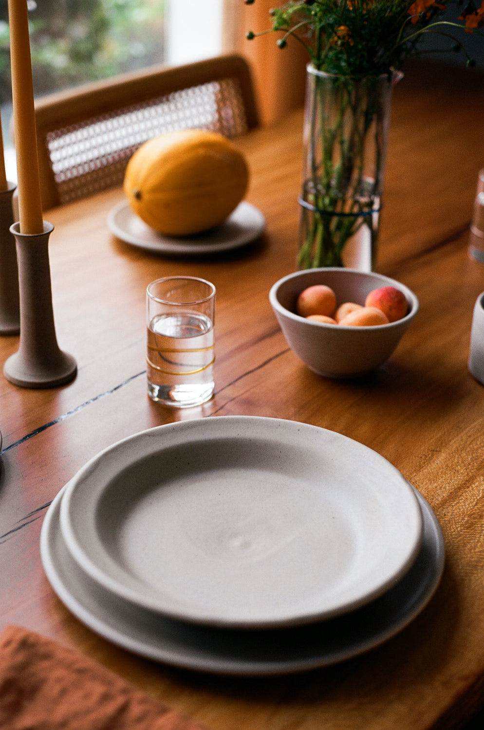 Hand-Thrown Ceramic Bowls in Oyster Shell (set of four)