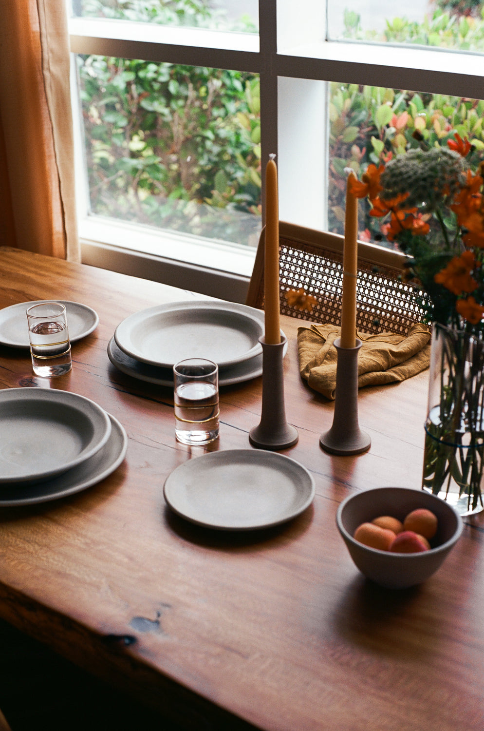Hand-Thrown Ceramic Salad Plate in Oyster Shell (Set of Four)